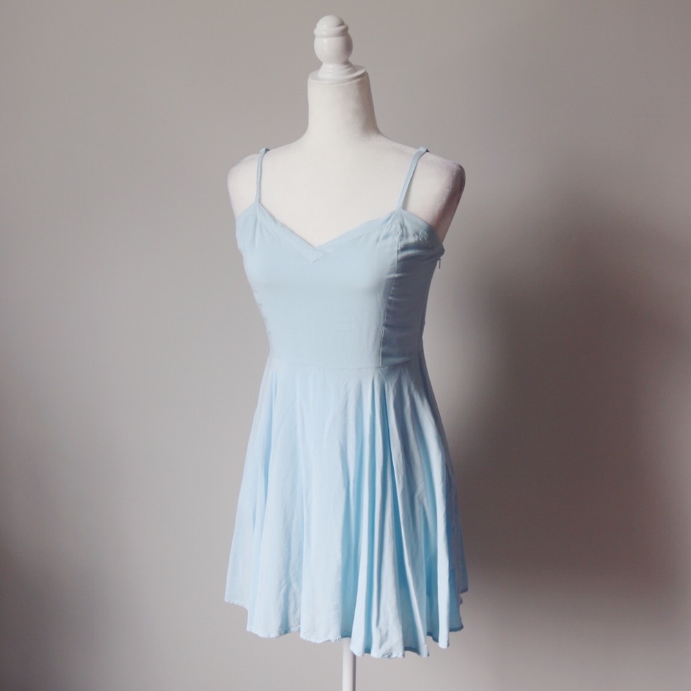 Aritzia Talula pale blue skater dress